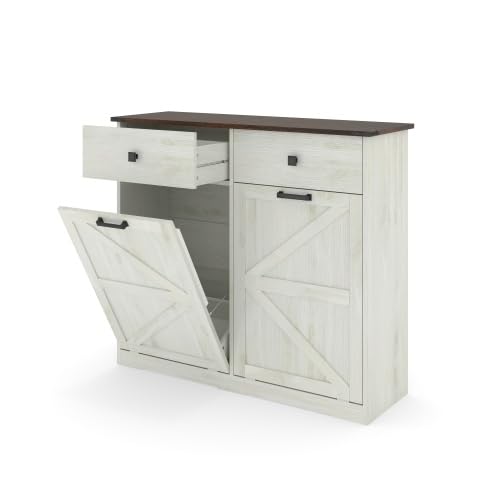 20 Gallon Tilt Out Trash Can Cabinet with Drawer E77028
