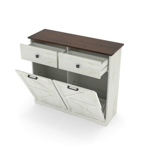 20 Gallon Tilt Out Trash Can Cabinet with Drawer E77028