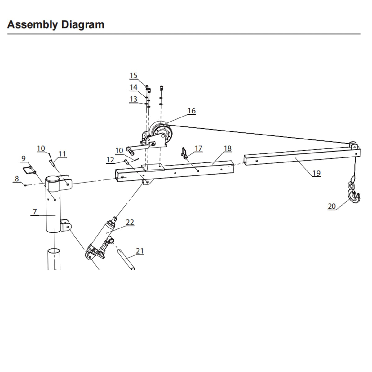 Hydraulic Pickup Truck Crane with 1000 lbs Capacity E2587