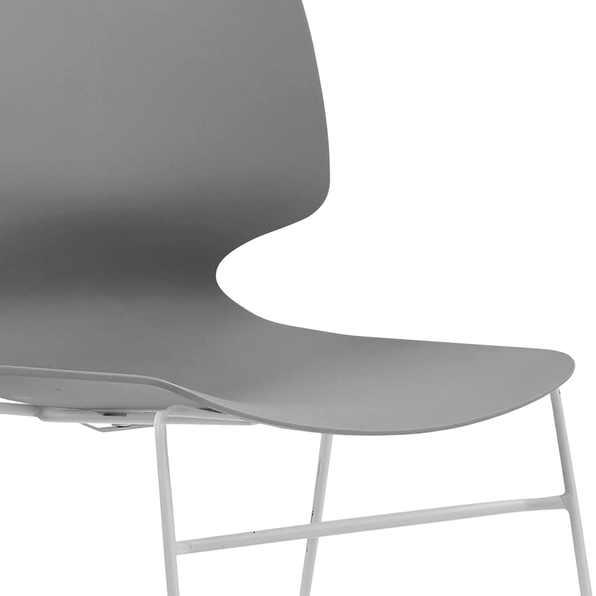 Grey Polypropylene Steel Office Chair Set of 4 F7926