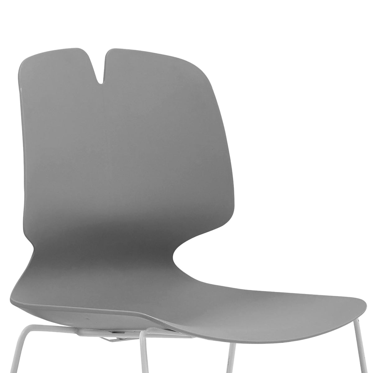 Grey Polypropylene Steel Office Chair Set of 4 F7926
