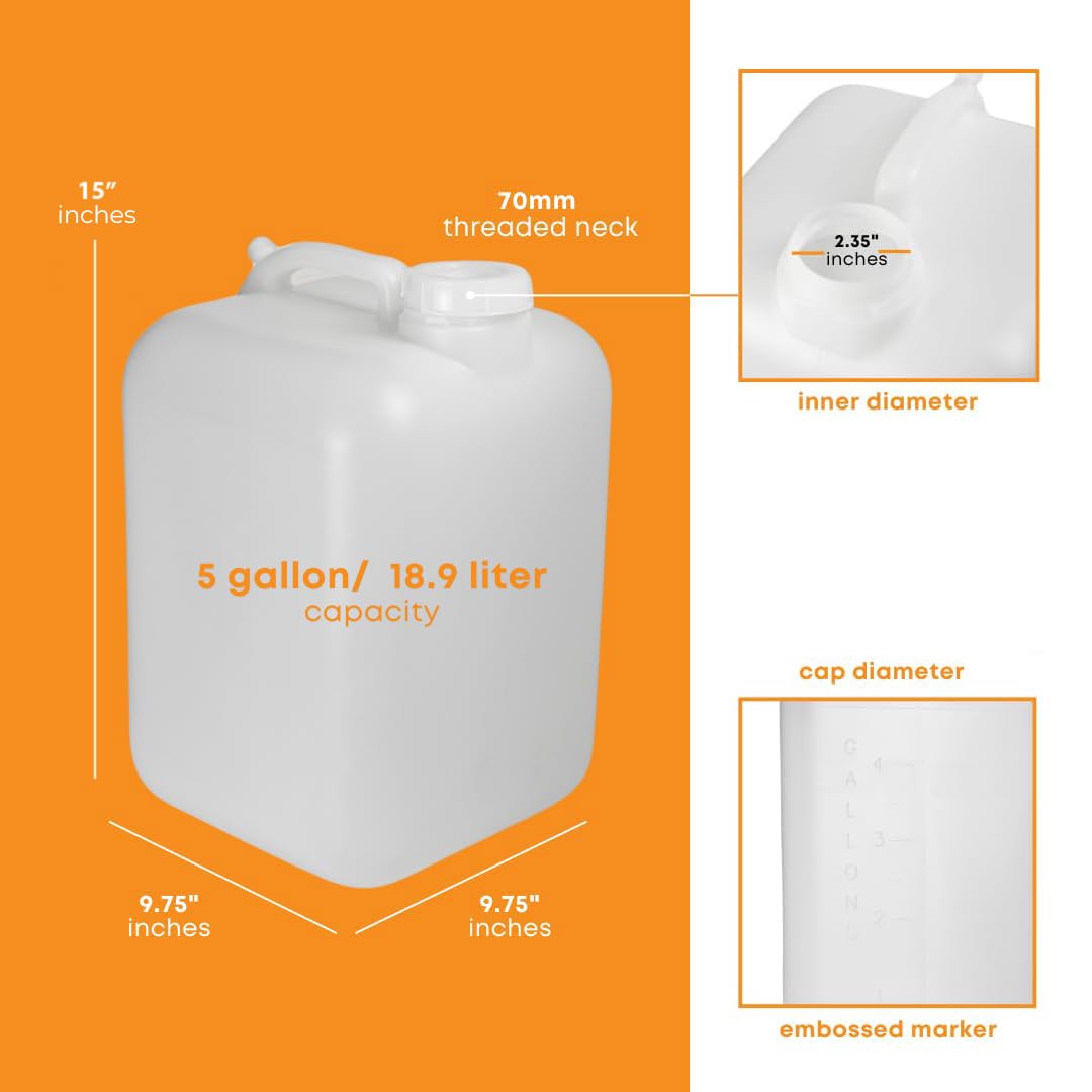 5 Gallon BPA-free Food-Grade Water Jug Pack of 4 O239476