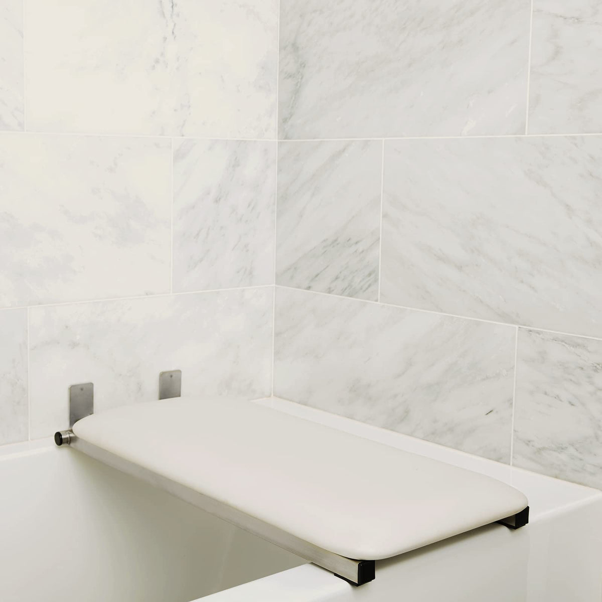 32" x 13.5" White Padded Folding Tub Seat X705317