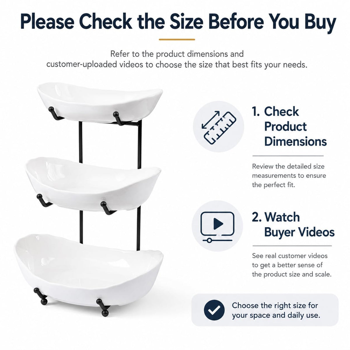 3 Tier Ceramic Fruit Bowl F40591