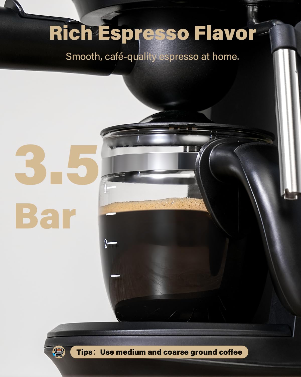 3.5 Bar Espresso Machine with Milk Frother W825
