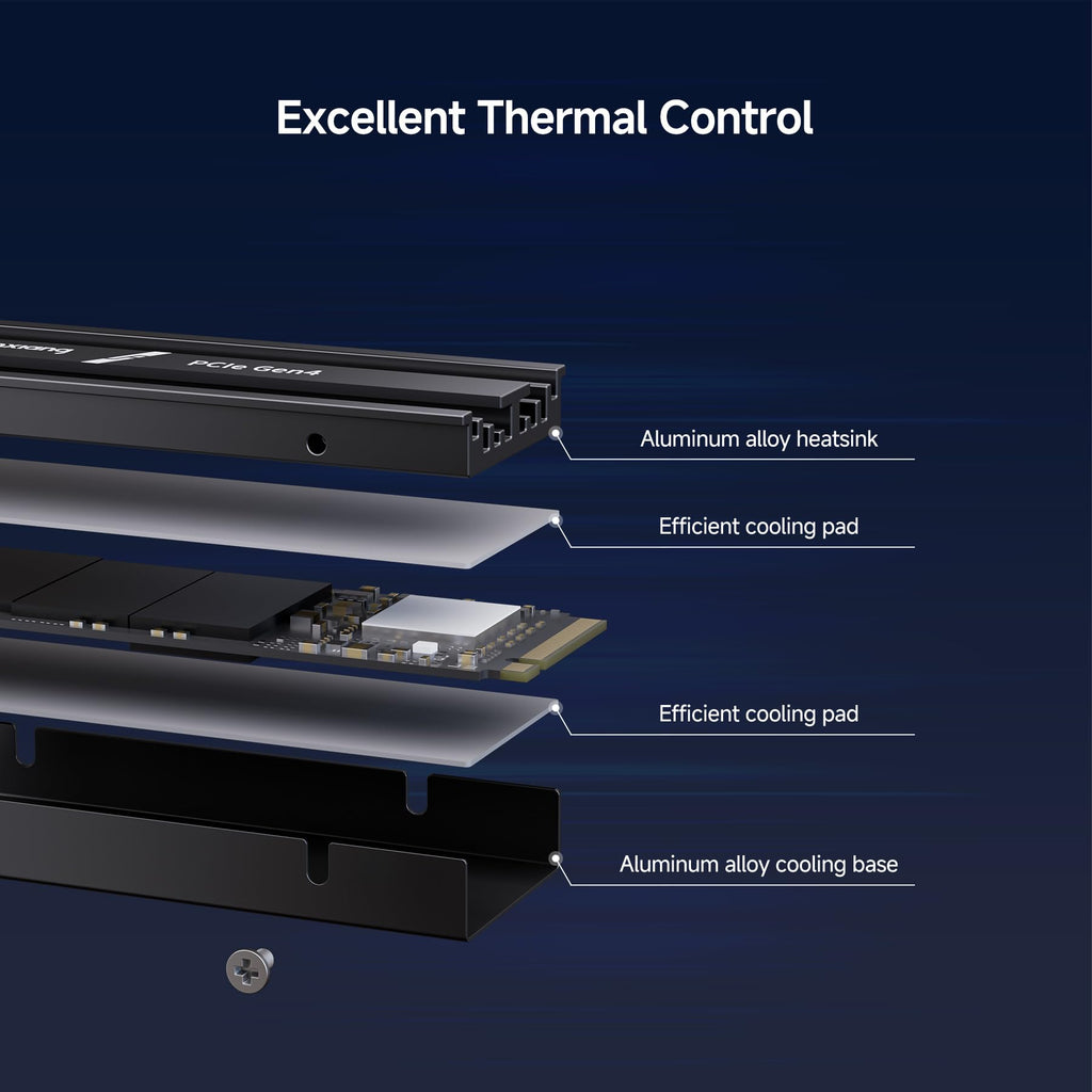 2TB NVMe M.2 PCIe 4.0 Internal SSD with Heatsink L3850
