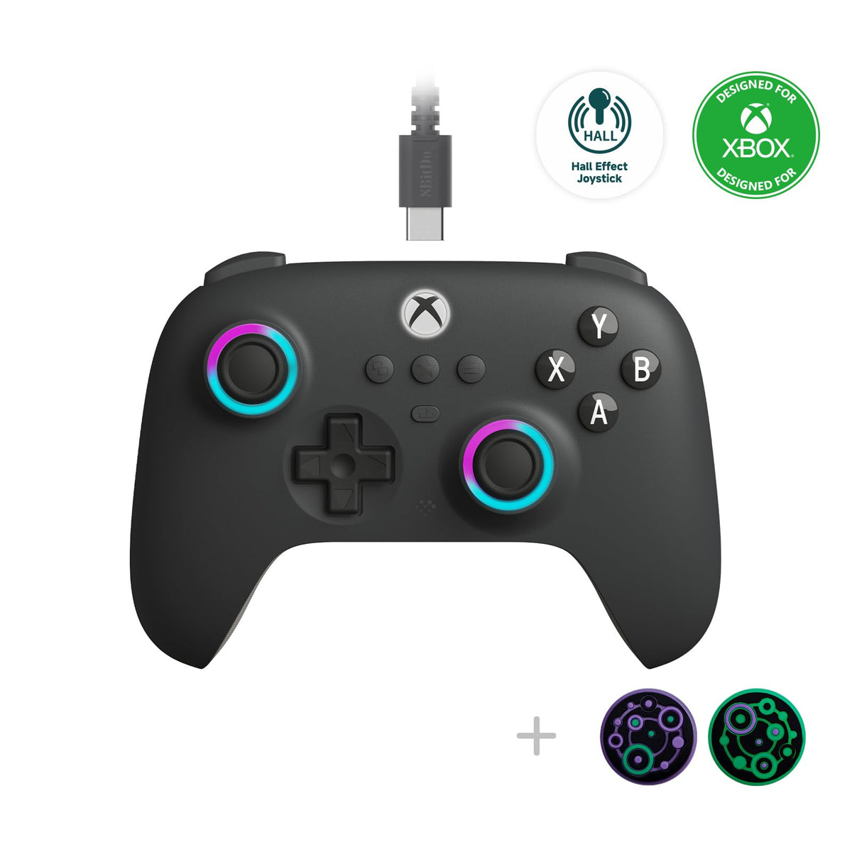 Wired Controller with RGB Lighting Dark Gray V97318