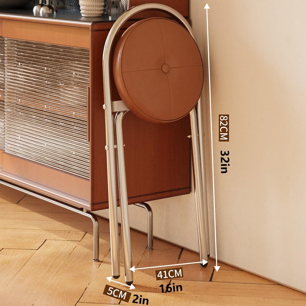 Folding Cushioned Stool with Backrest K7557