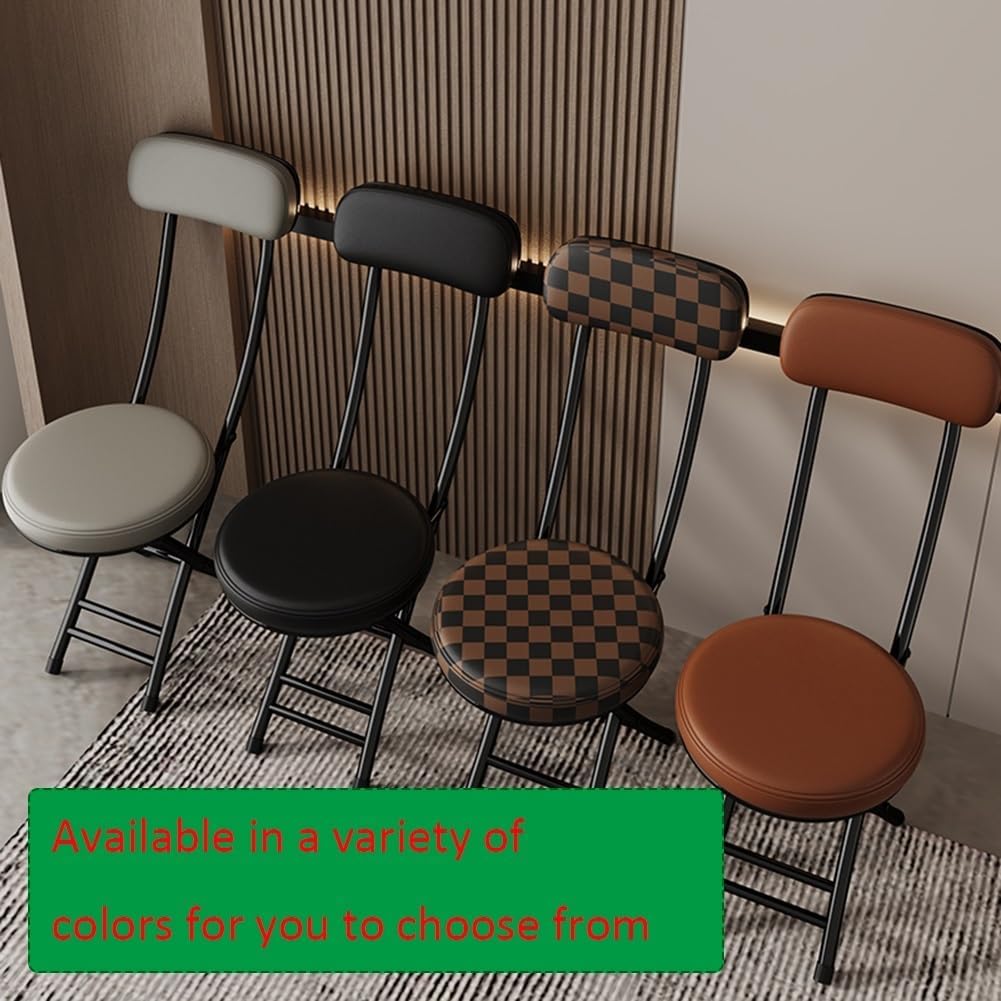 Black 18 Inch Cushioned Folding Kitchen Stool Z663577