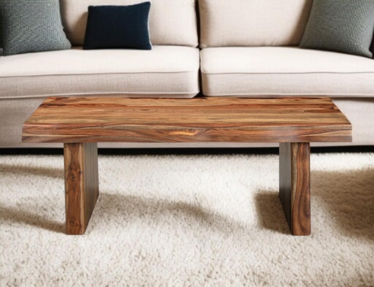 Brown Solid Wood Live Edge Coffee Table V418191