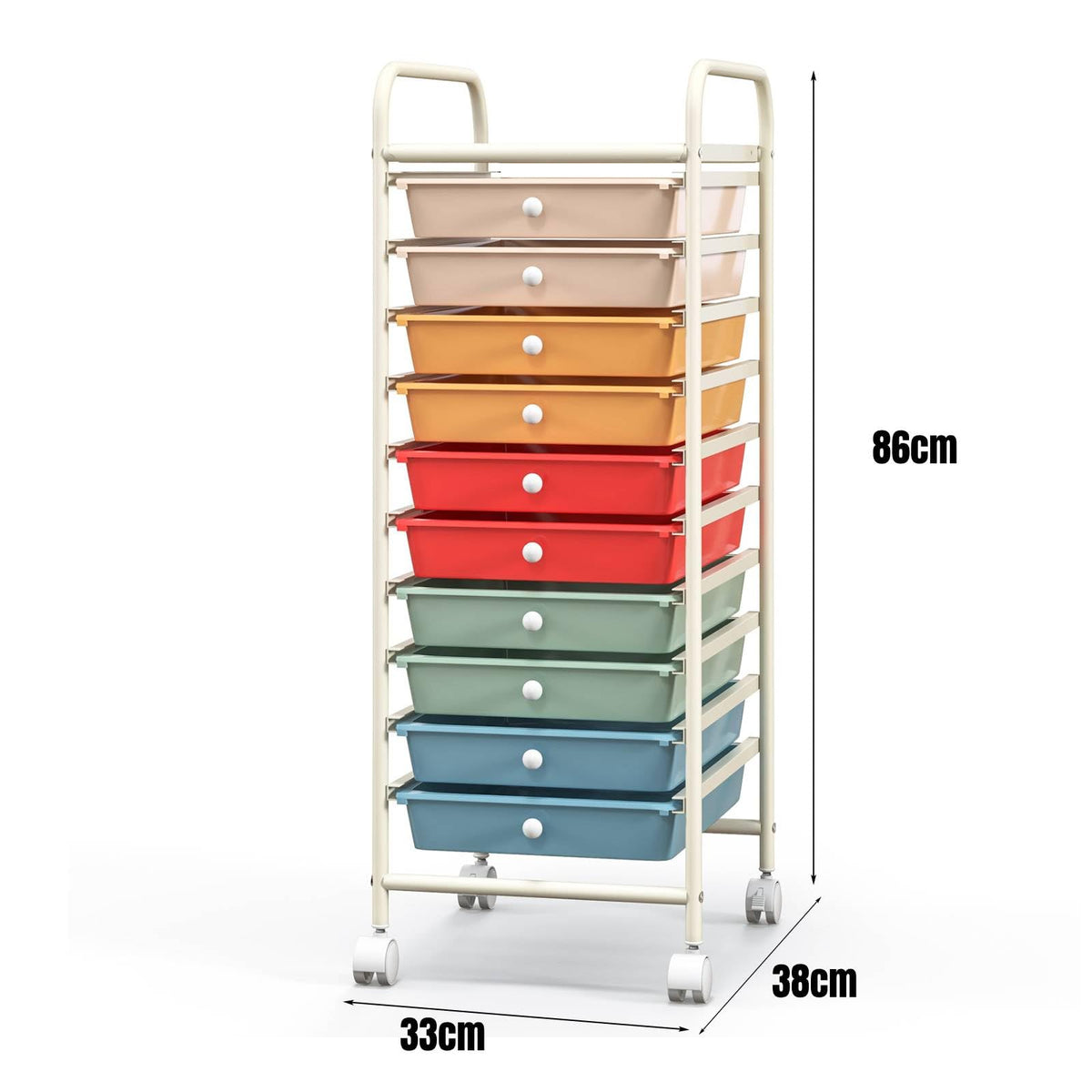 10 Drawers Rolling Storage Cart with Wheels G147675