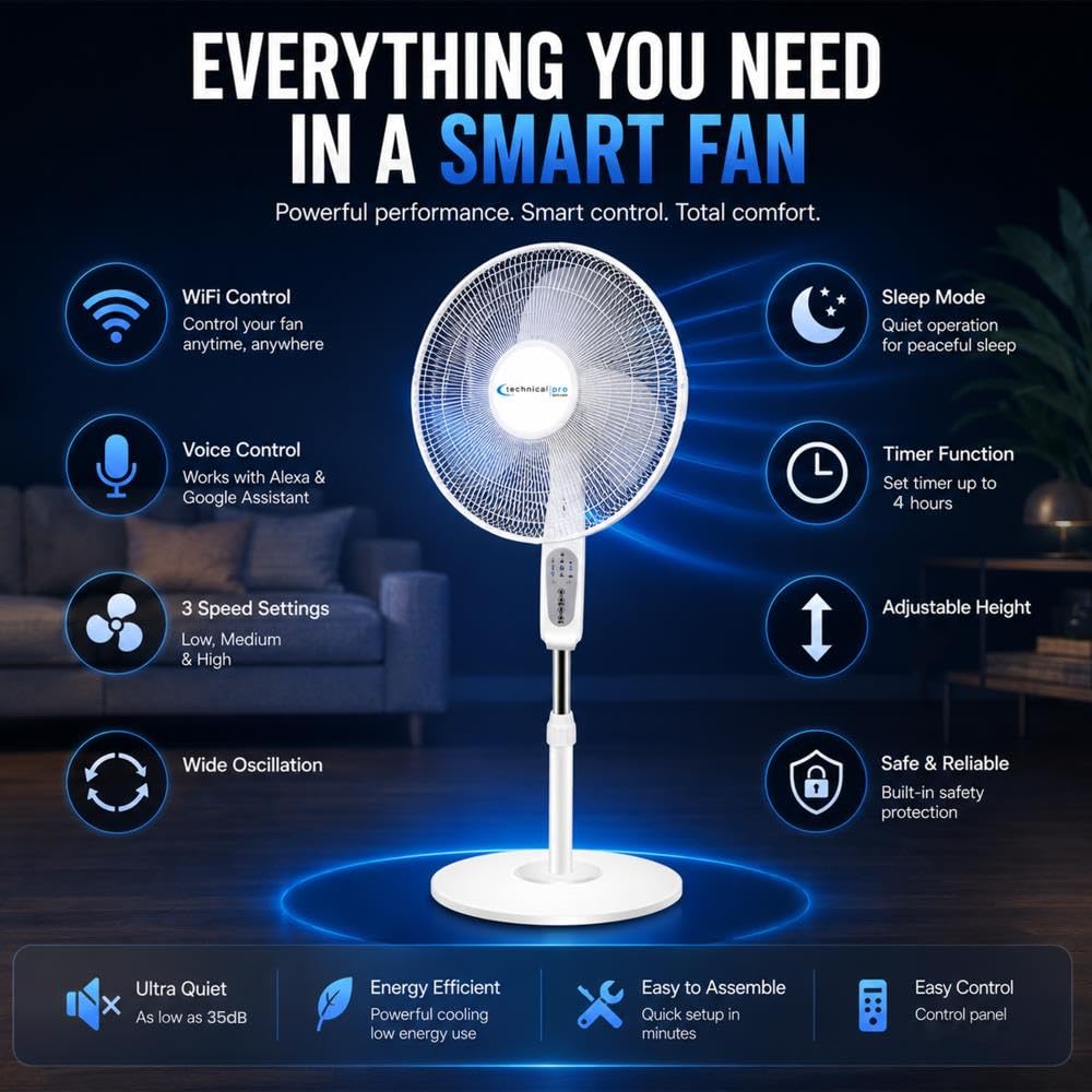 16" Standing Fan with WiFi Control B493