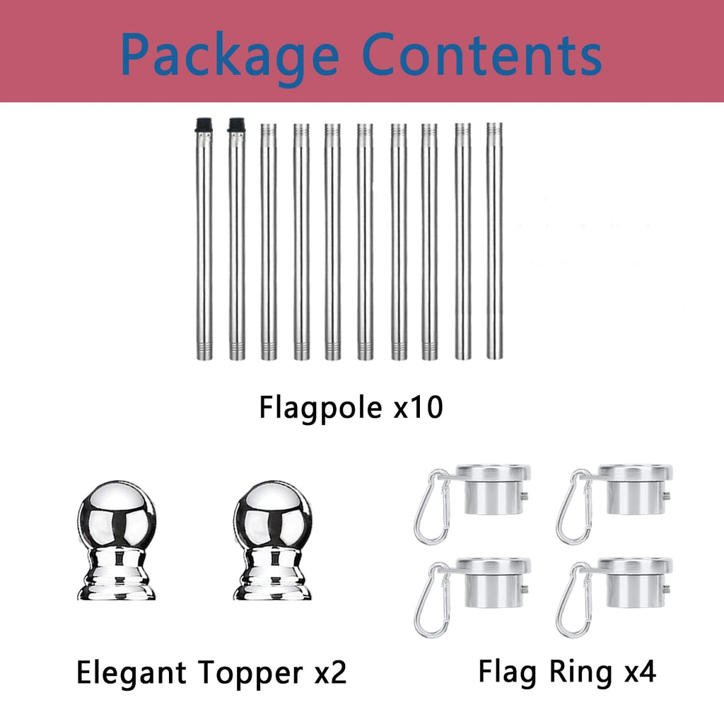 2 Pack 6 ft 1 inch Flag Poles S309512