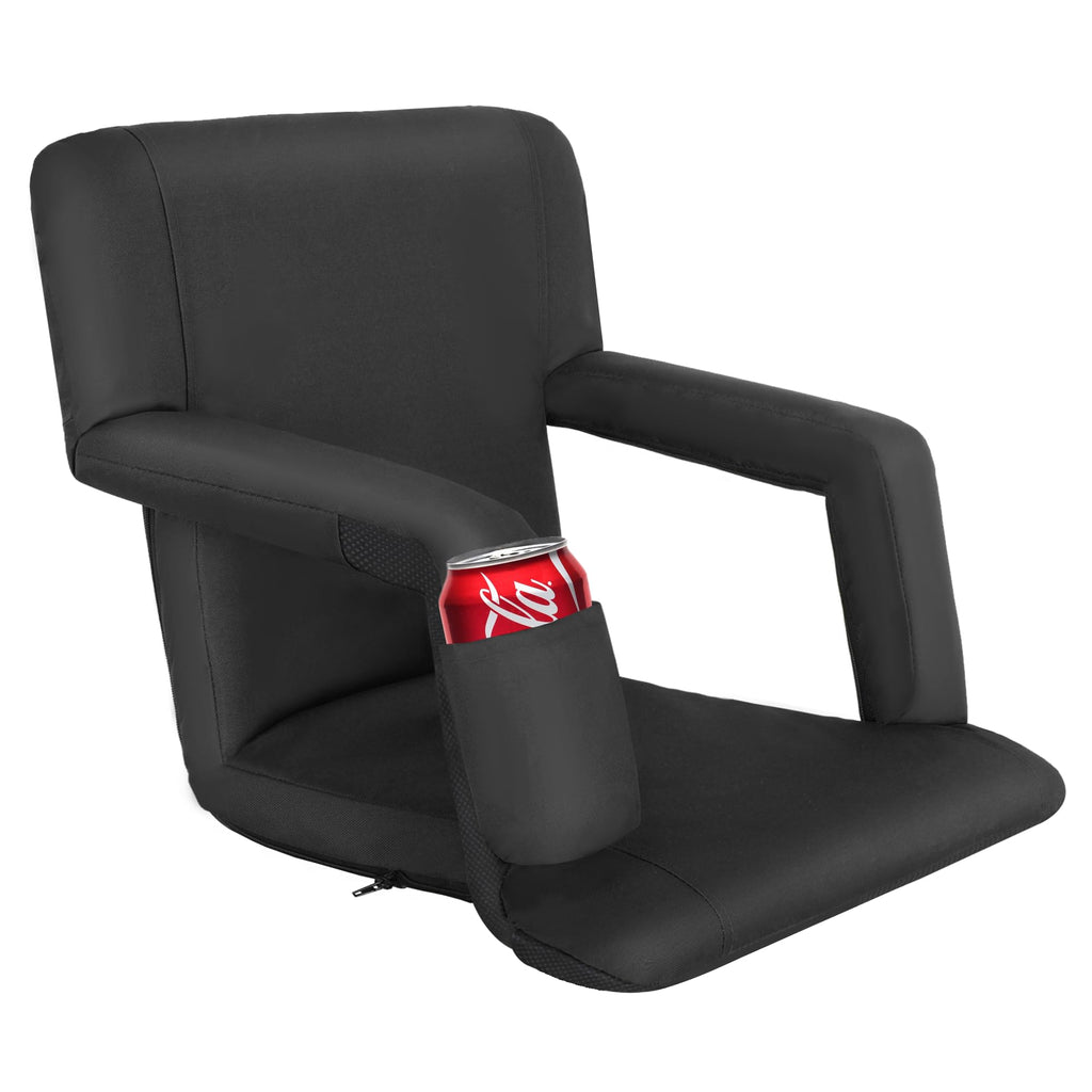 21" 25" Wide Padded Stadium Seat Chair with Back Support and Arms U64948