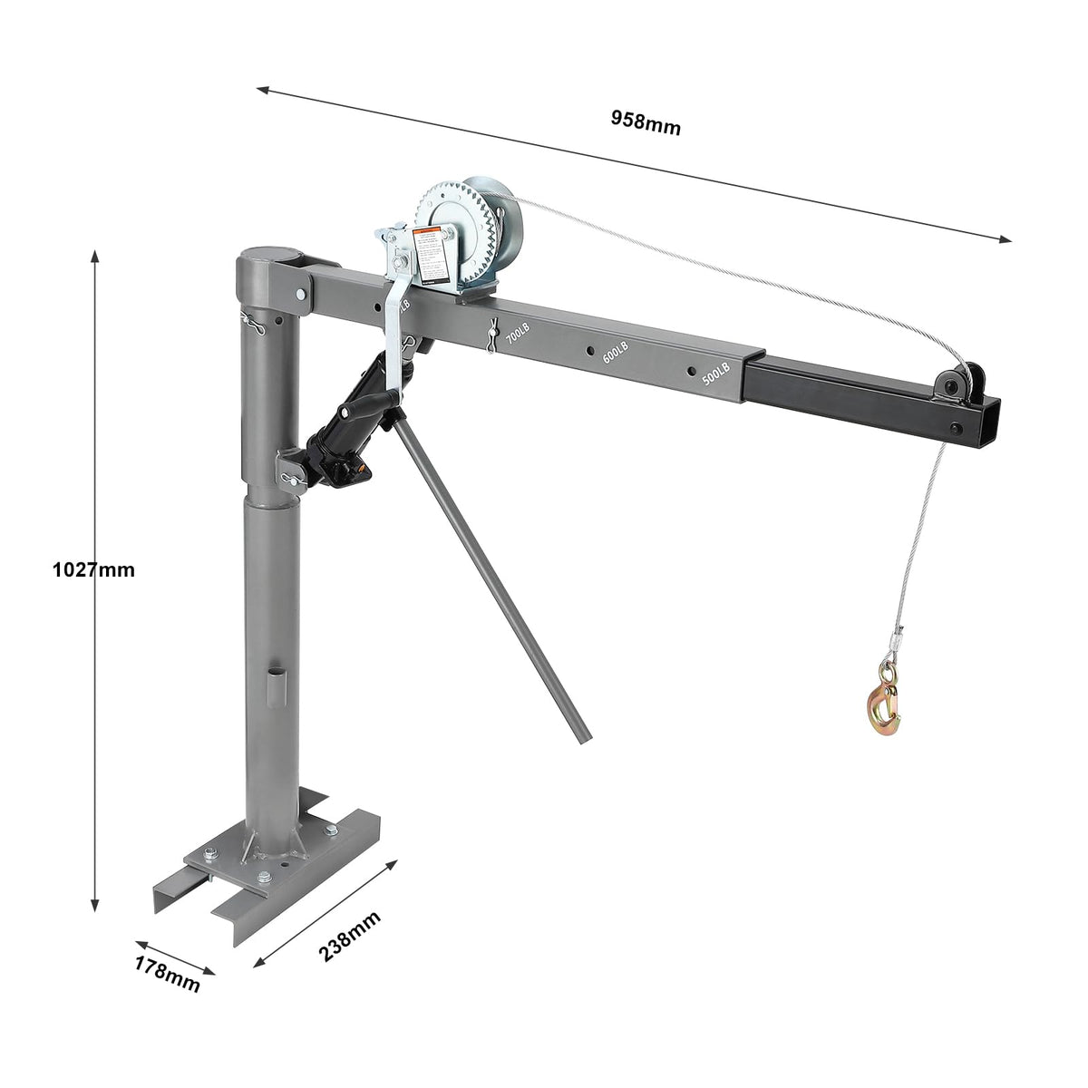 Hydraulic Pickup Truck Crane with 1000 lbs Capacity E2587