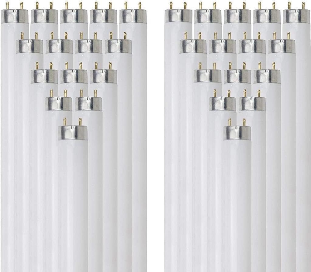 25W 2300 Lumen 3000K Soft White T8 Fluorescent Tube Light Bulb Pack of 30 S1411