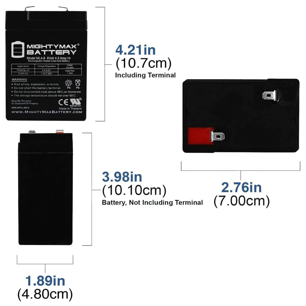 6V 4.5AH SLA Battery 2 Pack D930686