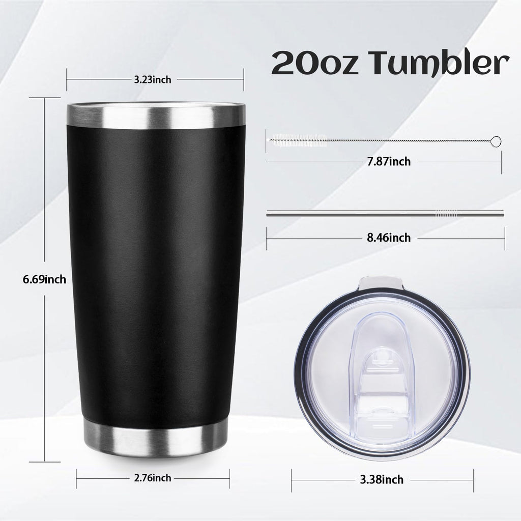 20oz Insulated Tumbler with Lid Straw S3636