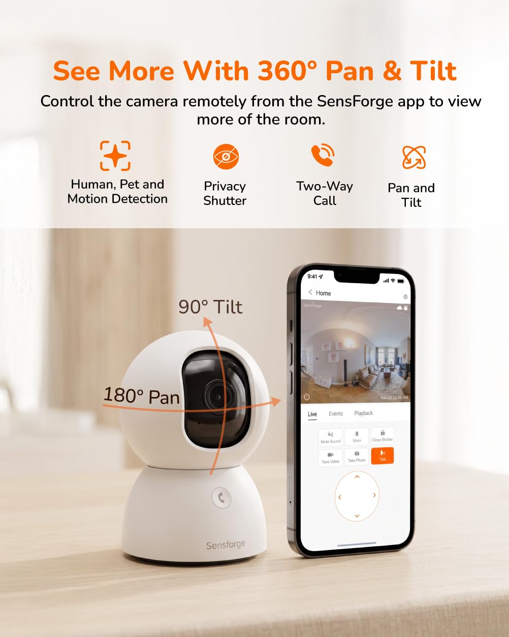 2.5K Indoor Pan-Tilt Security Camera Q306