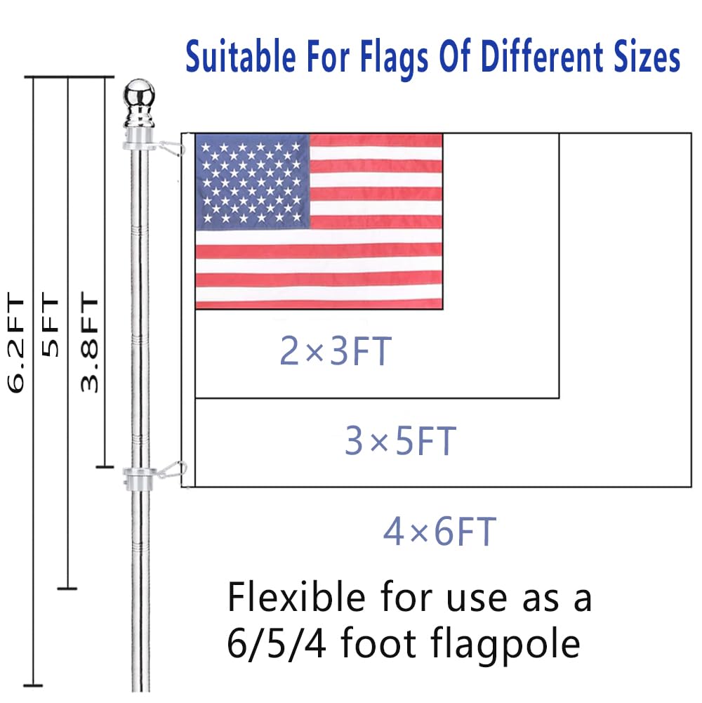 2 Pack 6 ft 1 inch Flag Poles S309512
