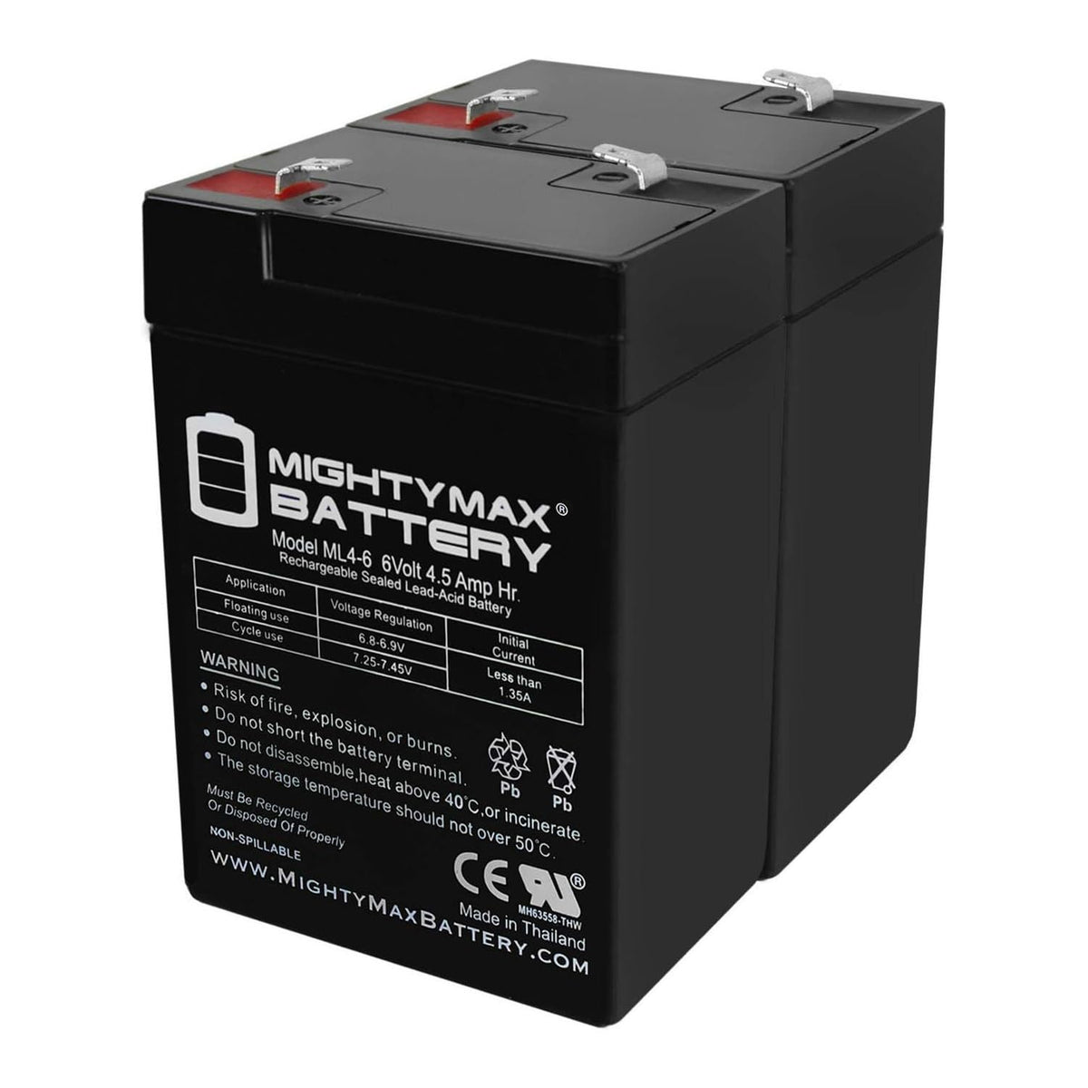 6V 4.5AH SLA Battery 2 Pack D930686