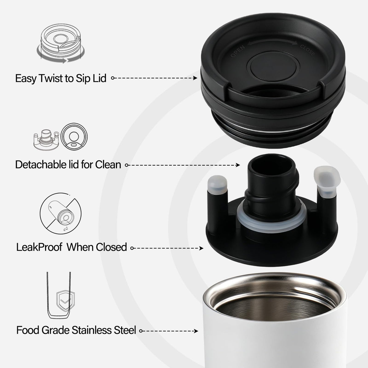 16 oz Insulated Stainless Steel Travel Coffee Mug R96268