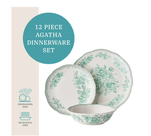 12-Piece Stoneware Dinnerware Set O338