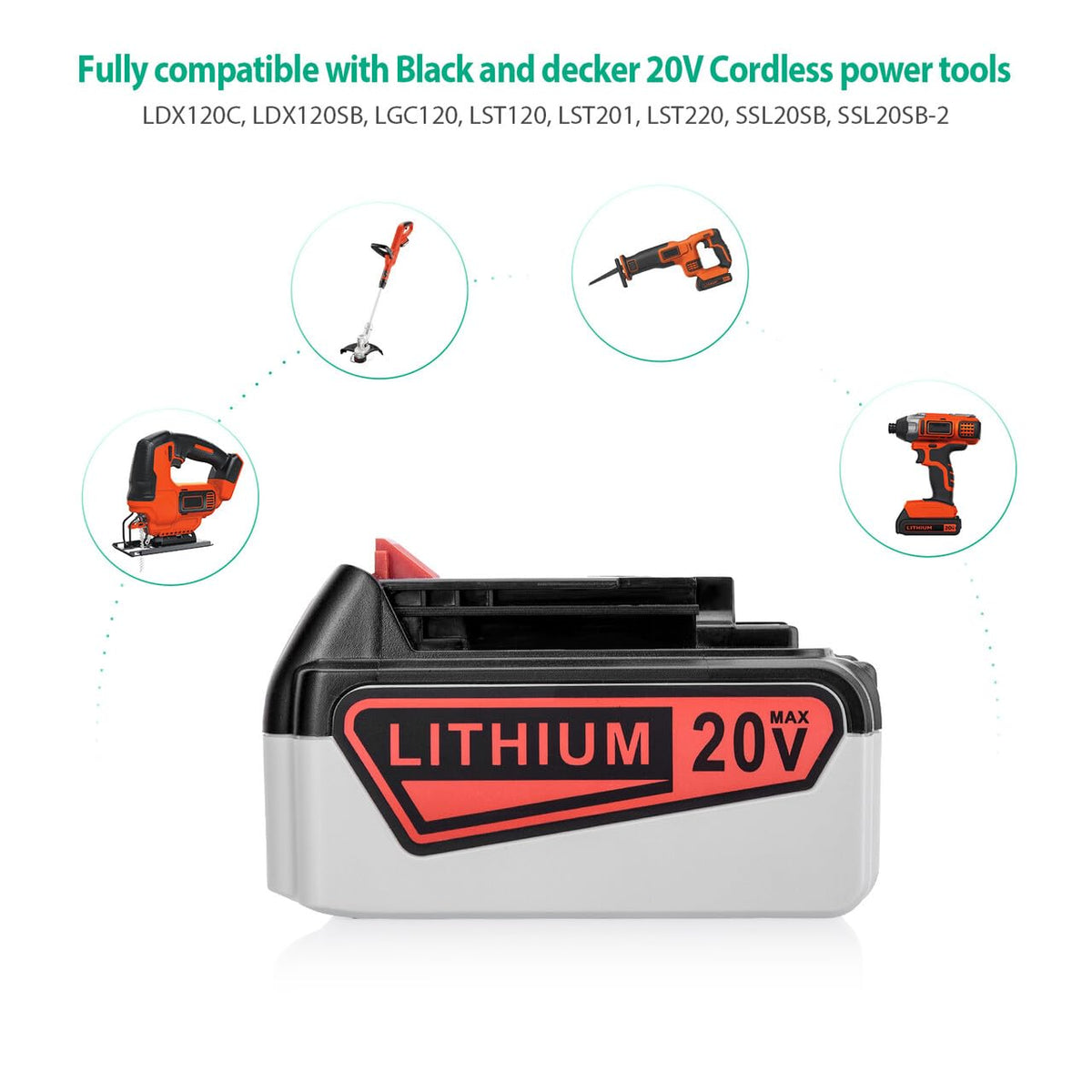 20V 6.0Ah Lithium Ion Replacement Battery G3629
