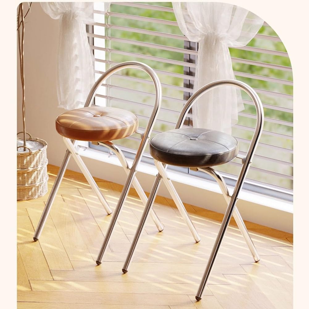 Folding Cushioned Stool with Backrest K7557
