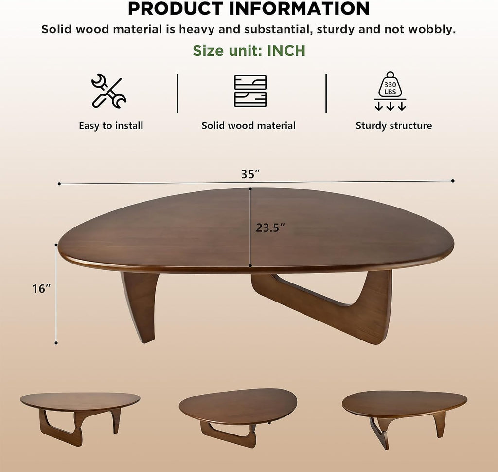 Solid Wood Oval Coffee Table 35"Lx24"Wx16"H D201