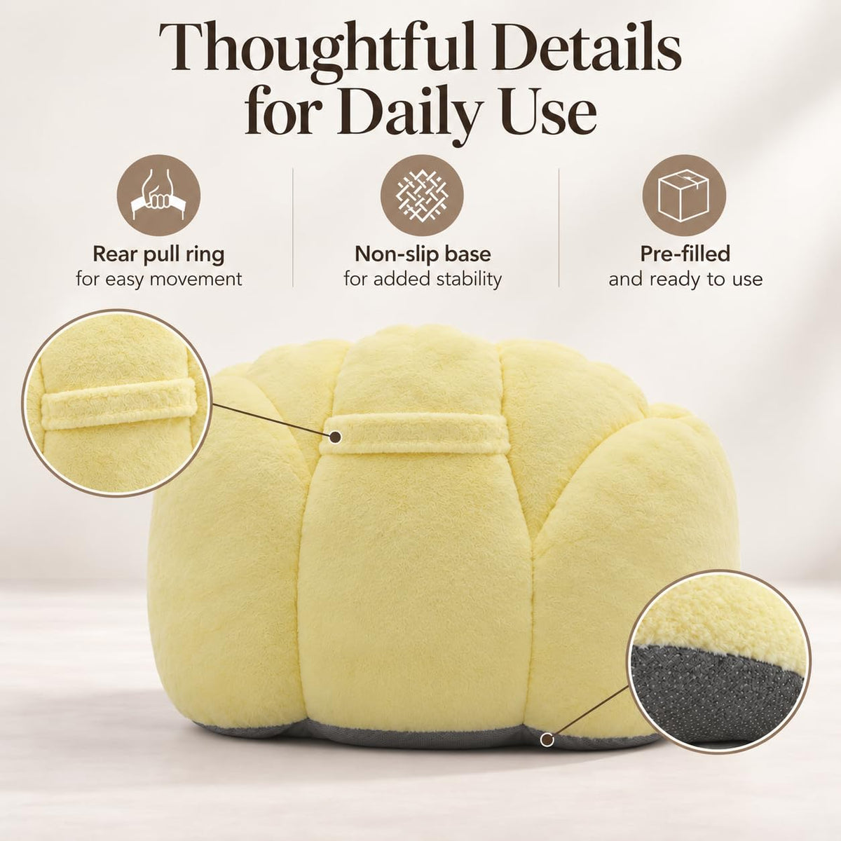 Yellow Memory Foam Bean Bag Chair R29970