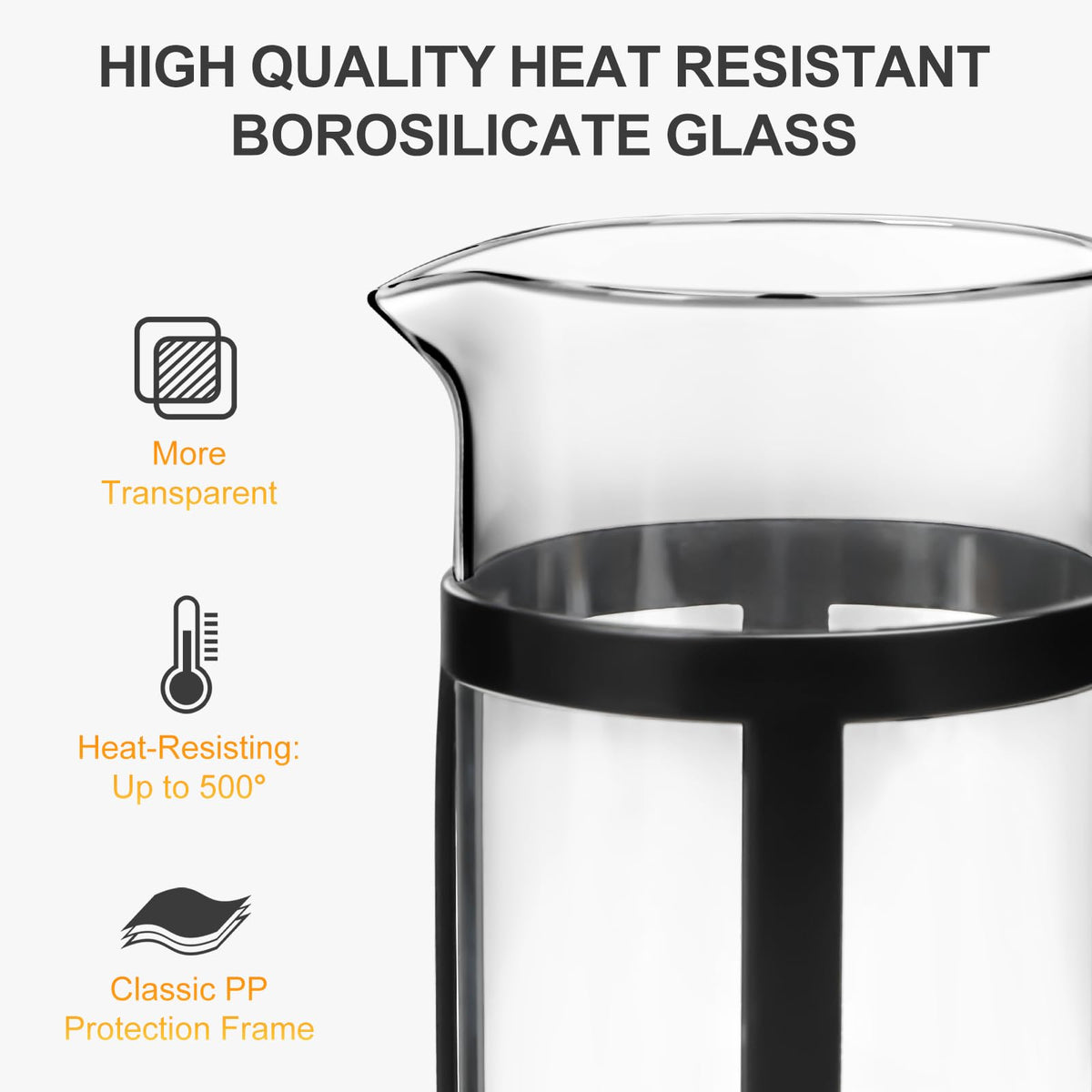 12OZ Glass Stainless Steel French Press Coffee Maker M474