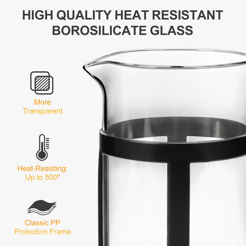 12OZ Glass Stainless Steel French Press Coffee Maker M474