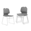 Grey Polypropylene Steel Office Chair Set of 4 F7926