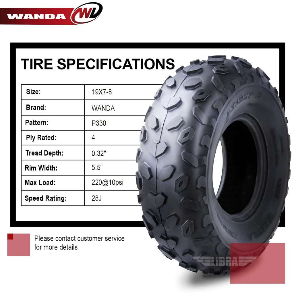 2 ATV Tires 19x7-8 V90554