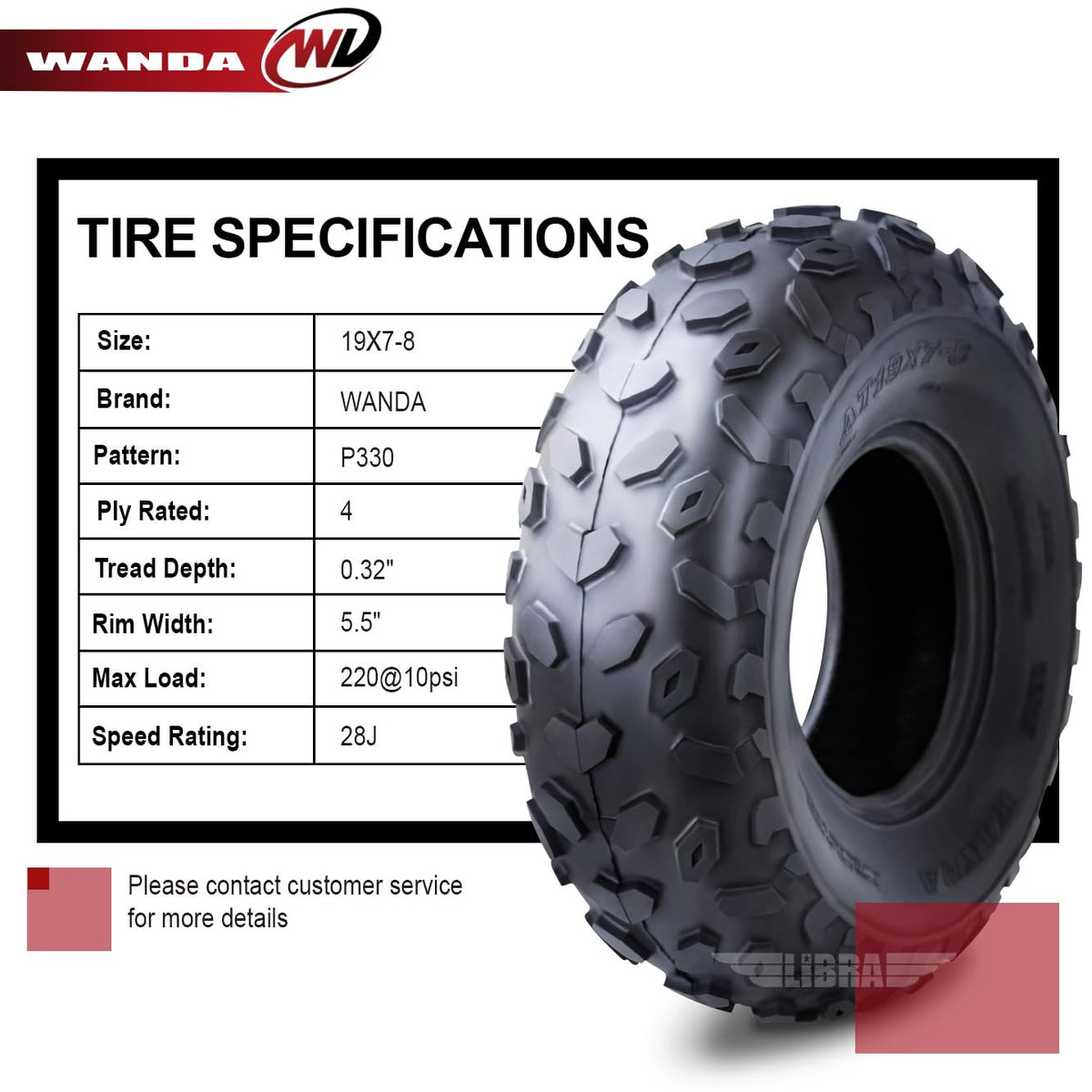 2 ATV Tires 19x7-8 V90554