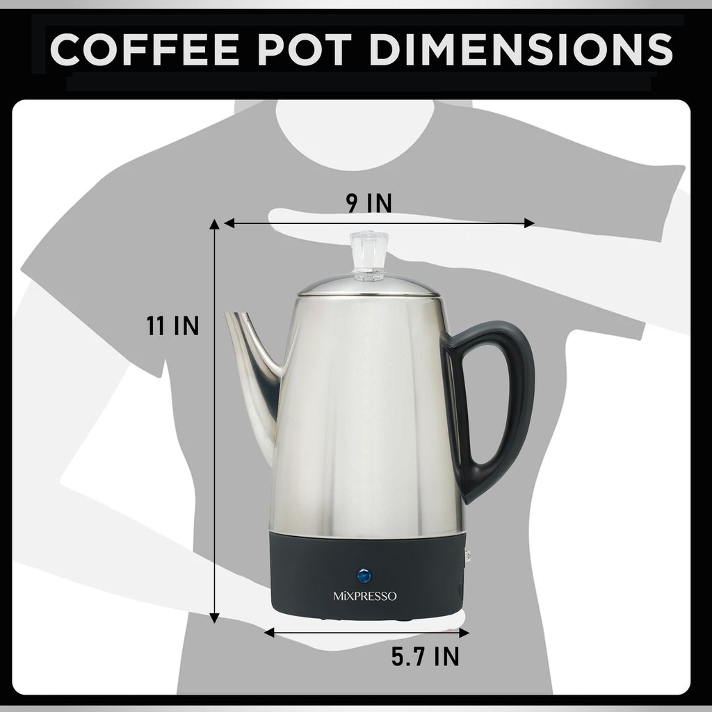 10 Cup Stainless Steel Electric Percolator Coffee Pot O621