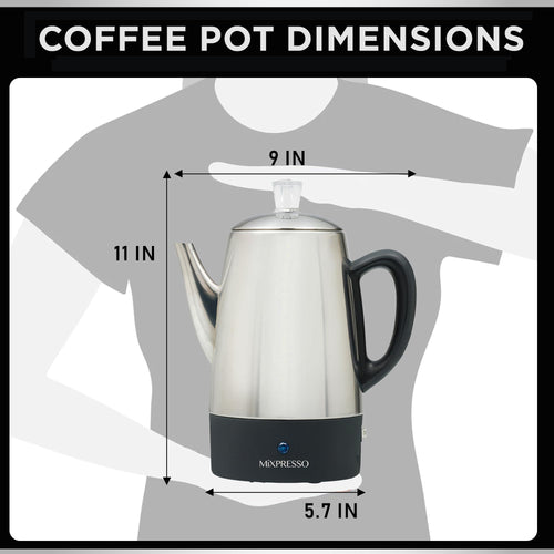 10 Cup Stainless Steel Electric Percolator Coffee Pot O621