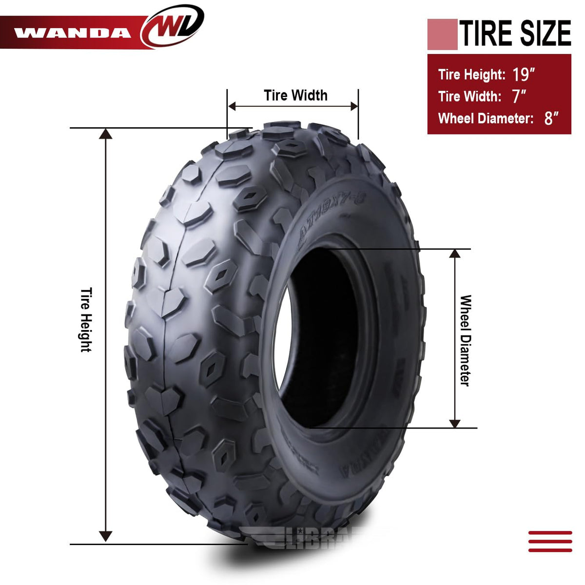 2 ATV Tires 19x7-8 V90554