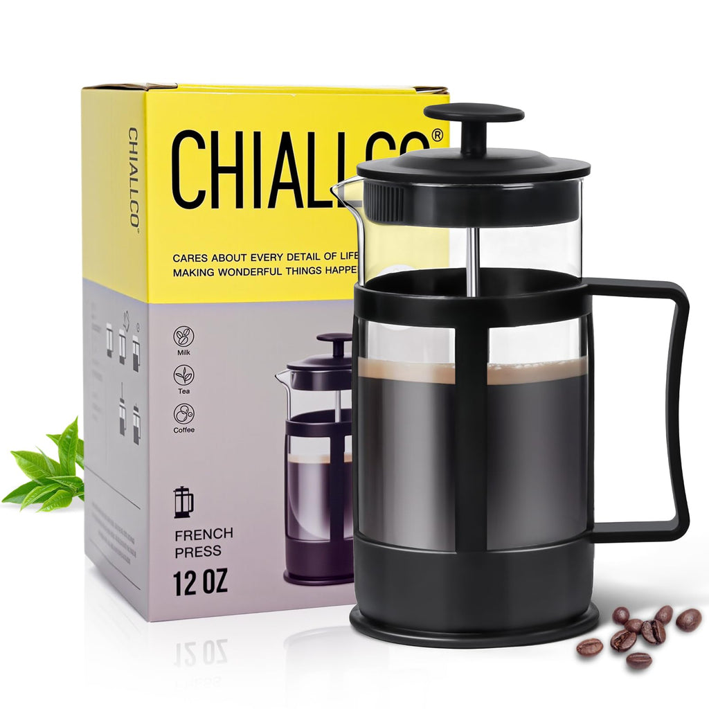12OZ Glass Stainless Steel French Press Coffee Maker M474
