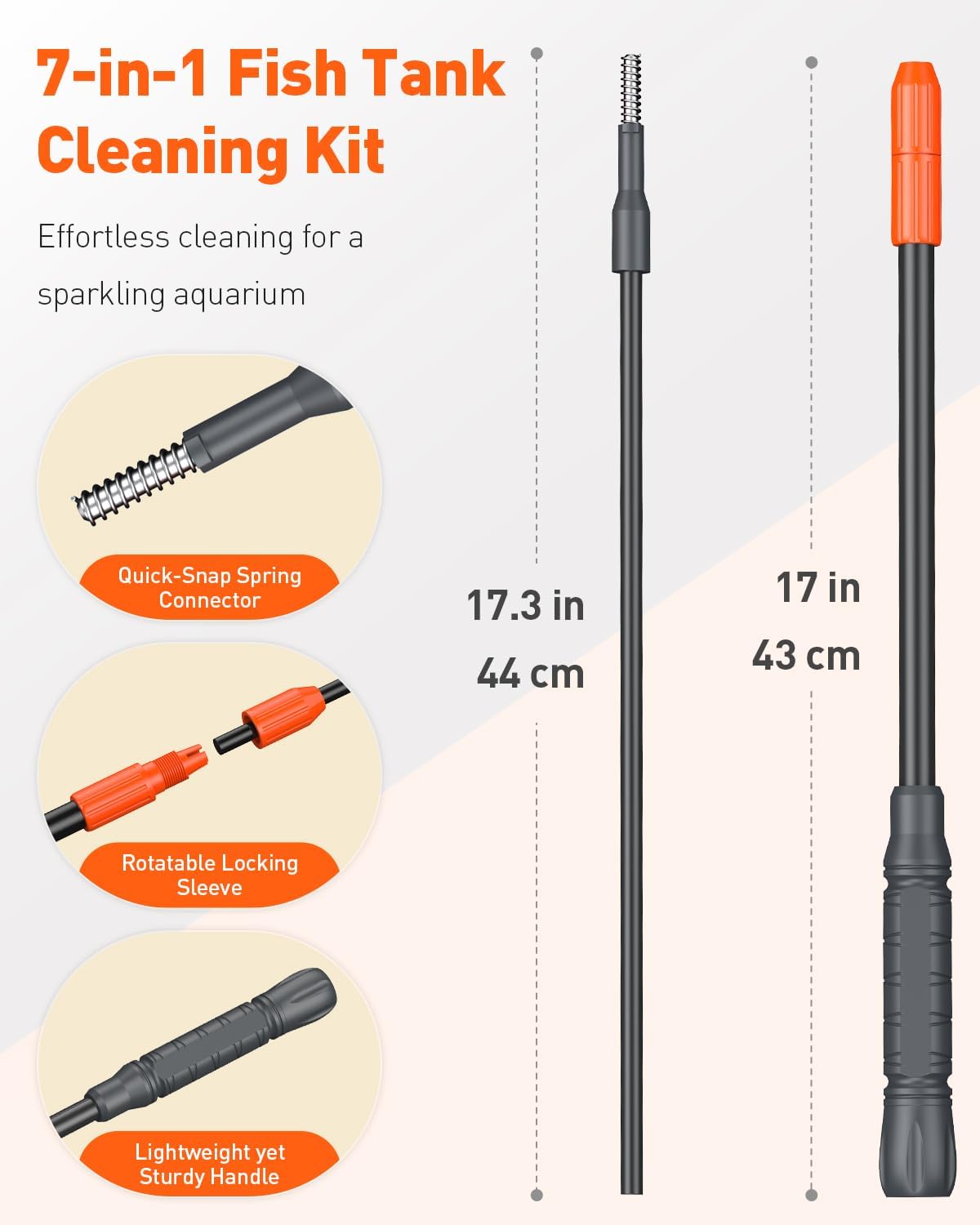 7 in 1 Aquarium Cleaning Kit with Adjustable Long Handle J4458