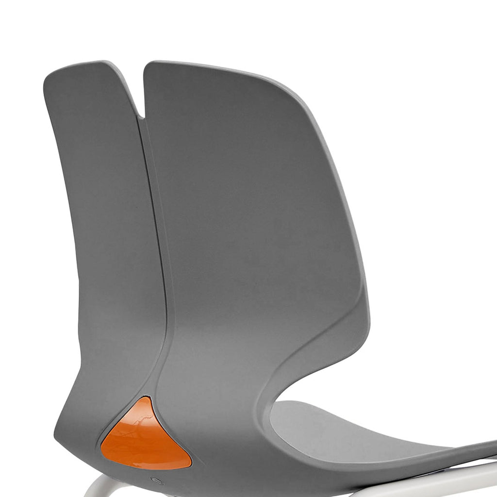 Grey Polypropylene Steel Office Chair Set of 4 F7926