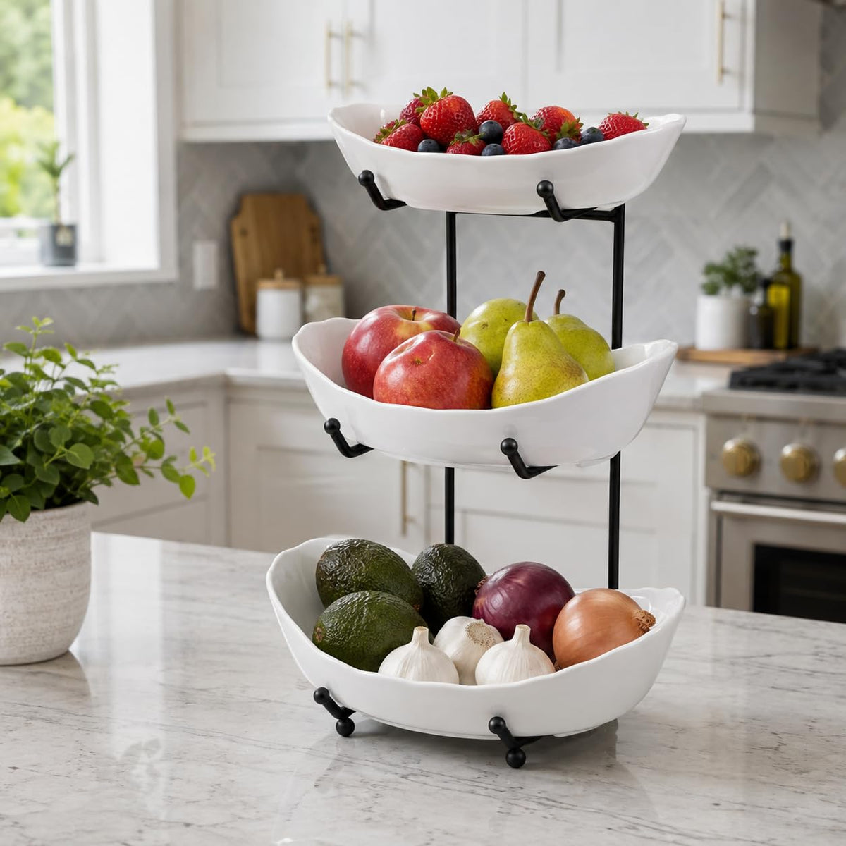 3 Tier Ceramic Fruit Bowl F40591