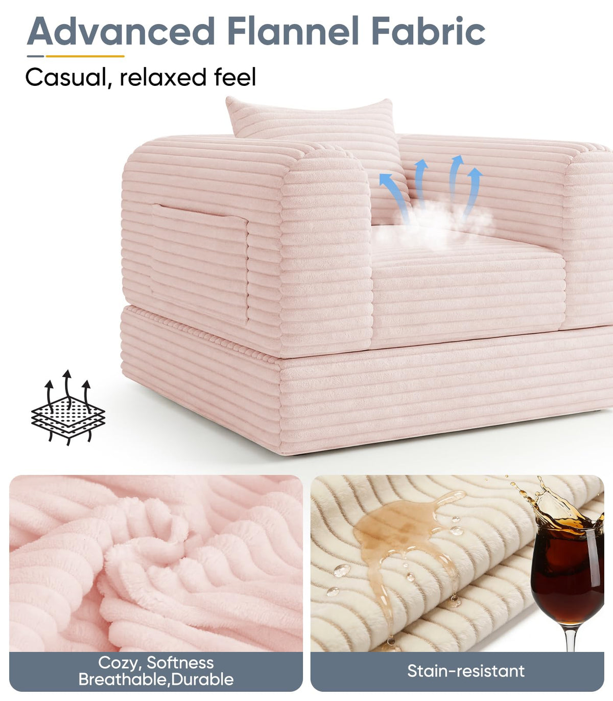 2 in 1 Convertible Sleeper Chair Folding Sofa Bed U457