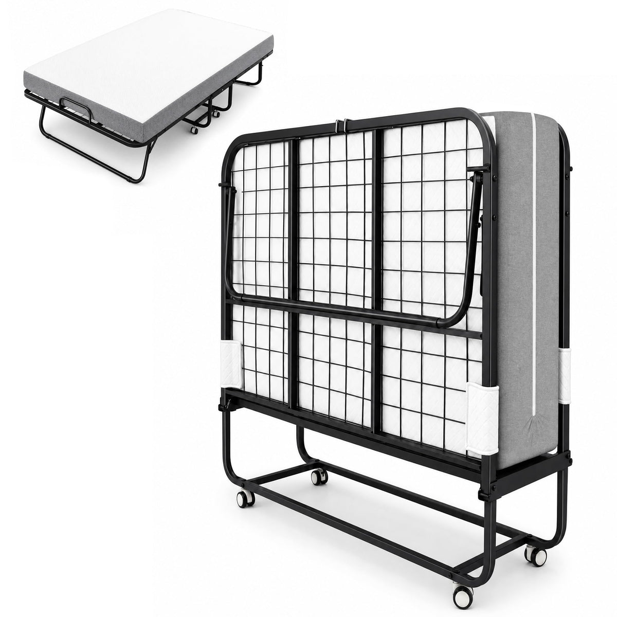 Folding Bed with Mattress, Twin Memory Foam A7877