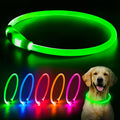 LED Dog Collar USB Rechargeable Green K46175