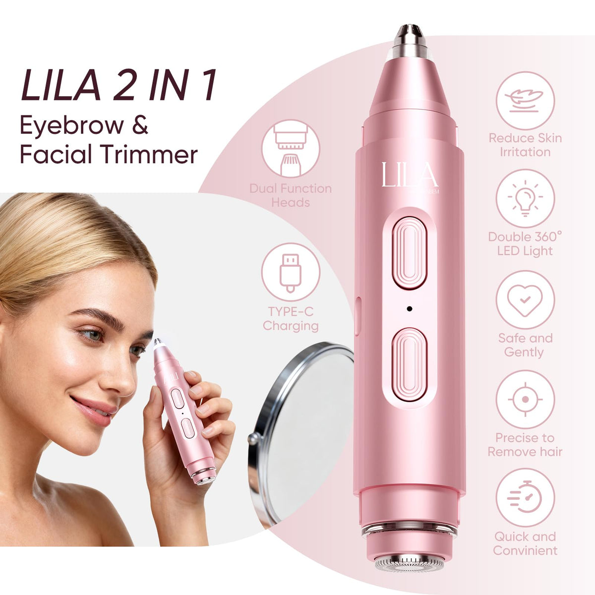 2-in-1 Eyebrow & Nose Hair Trimmer P995398