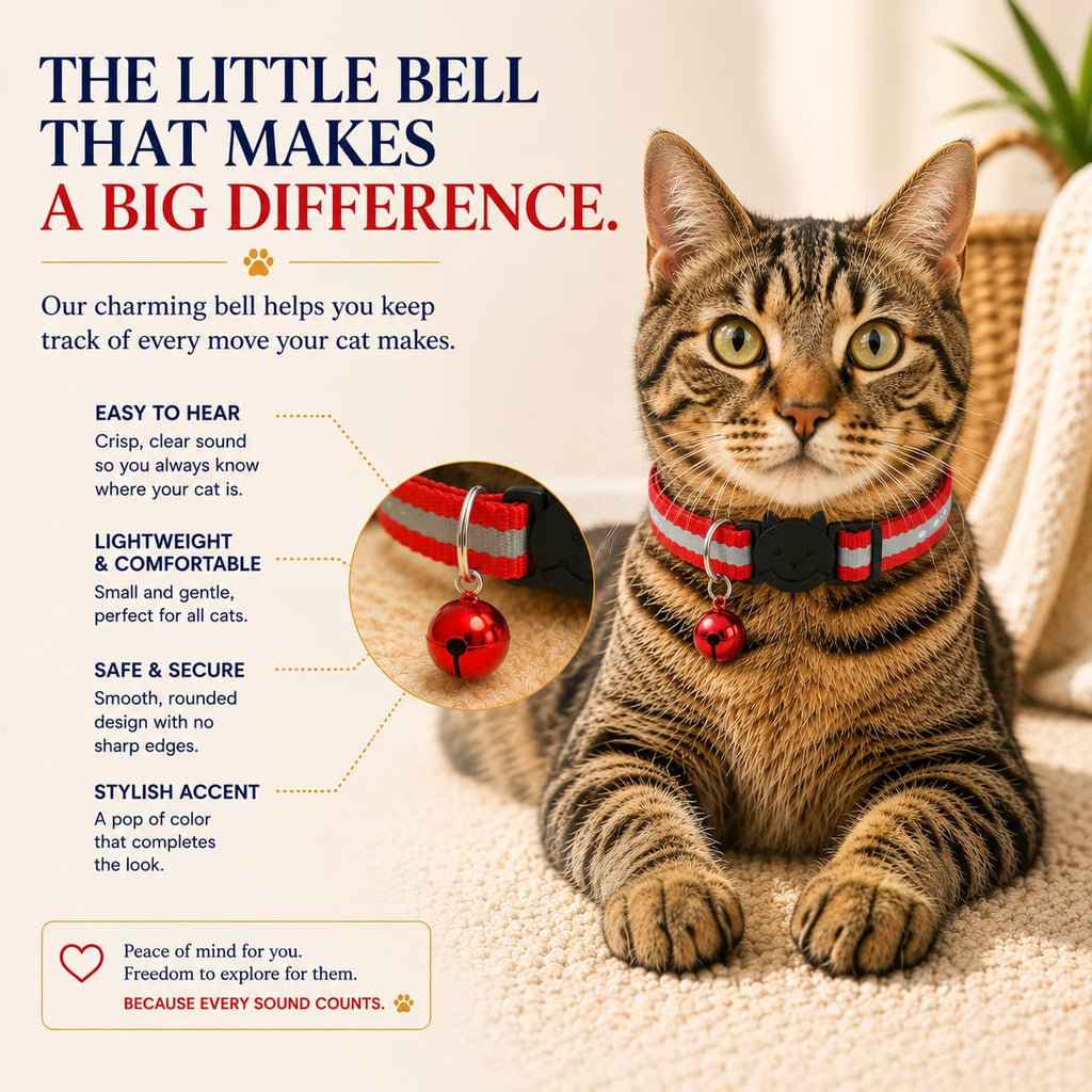 Reflective Breakaway Cat Collar with Bell 12-Pack O514