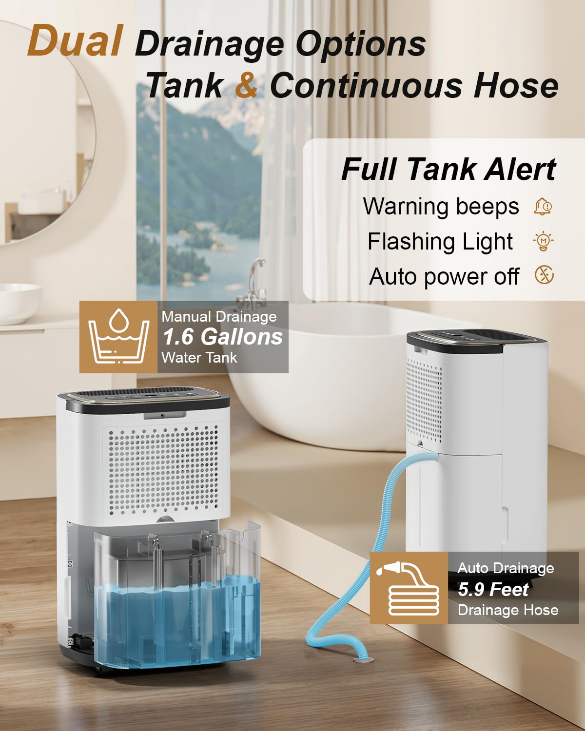 5000 Sq. Ft. 50 Pint Dehumidifier with Drain Hose J5646