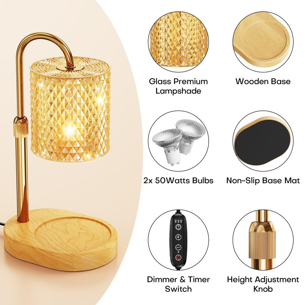 Adjustable Candle Warmer Lamp with Timer Dimmer Q931